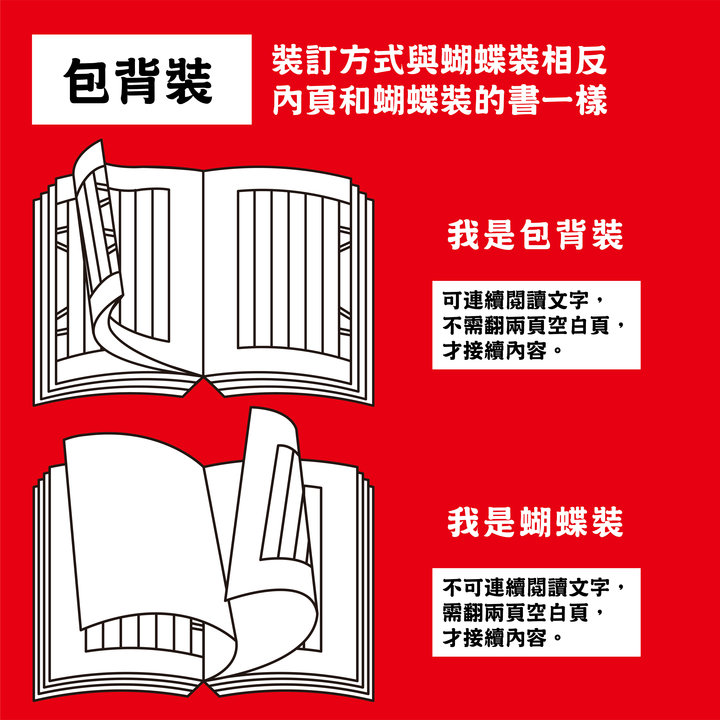 書冊裝訂進階 番外篇 | 紙捻裝的兄弟 : 包背裝の簡歷－包背裝