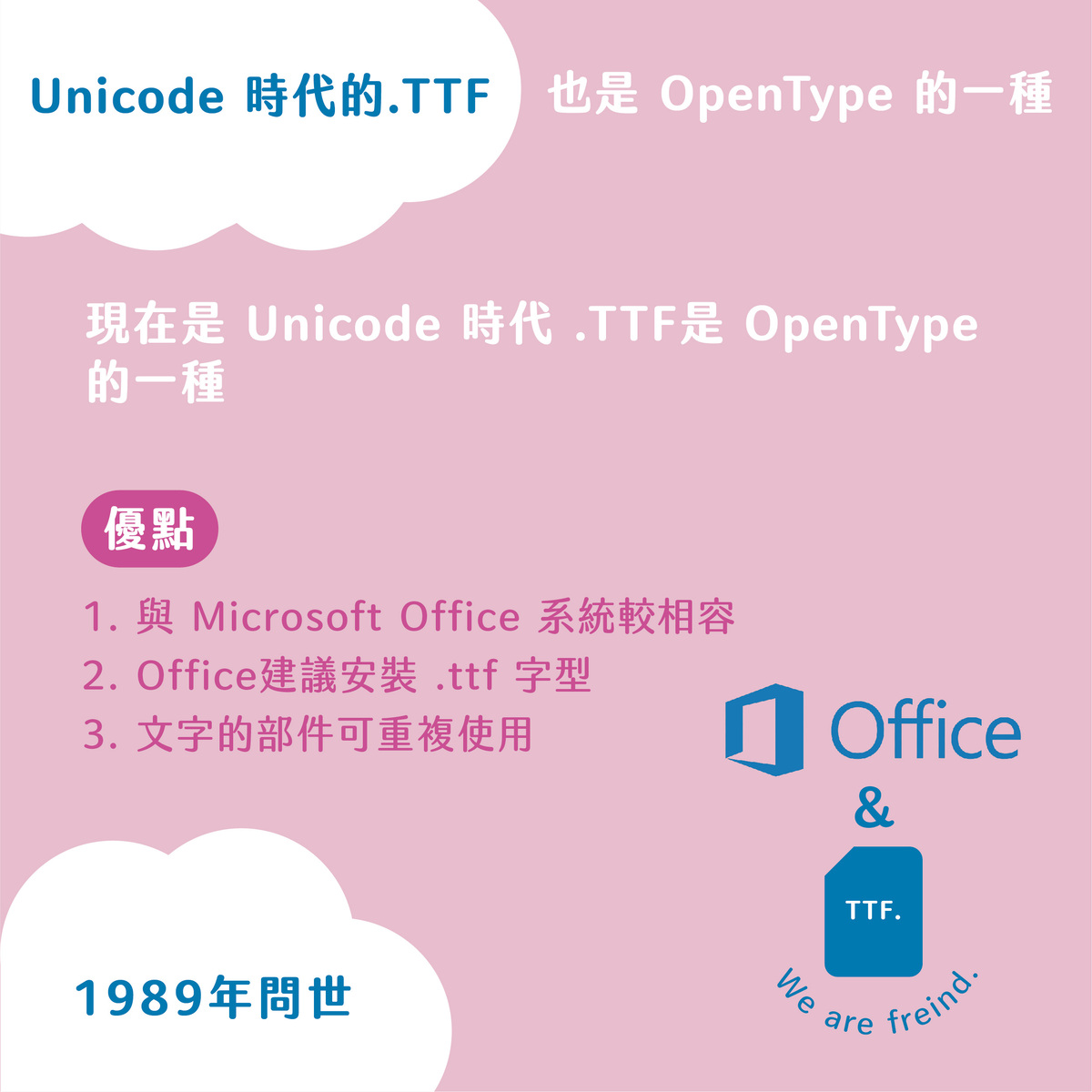 【三個常見字型】TTF. / OTF. / TTC. 副檔名的差異－Unicode時代的.TTF