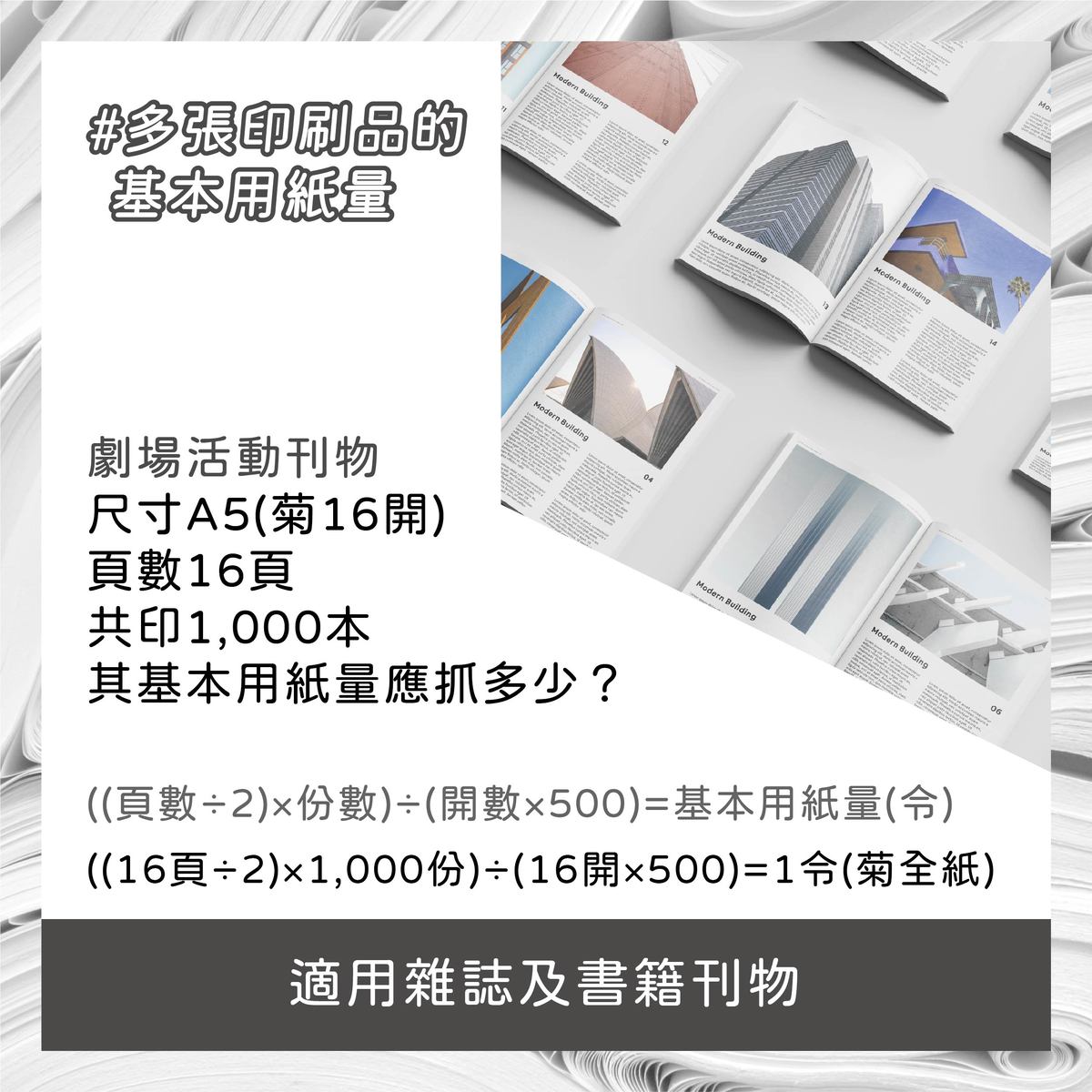 印刷用紙的量怎麼抓?-多張印刷品的基本用紙量