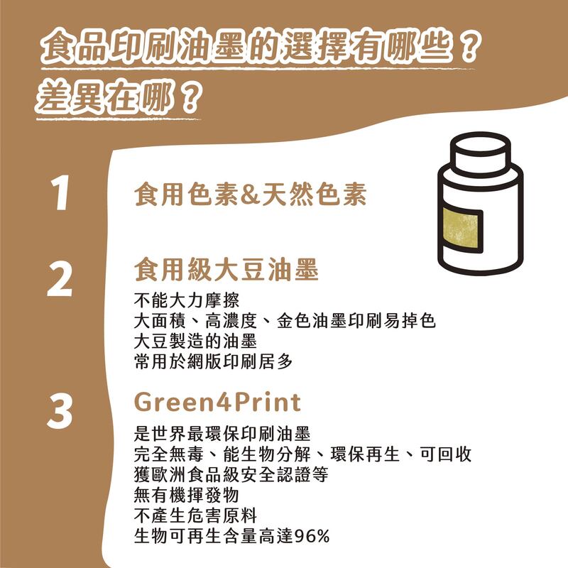 食品印刷(上)：食物如何印刷？食品油墨有什麼特別？－食品印刷油墨的選擇有哪些？差異在哪？