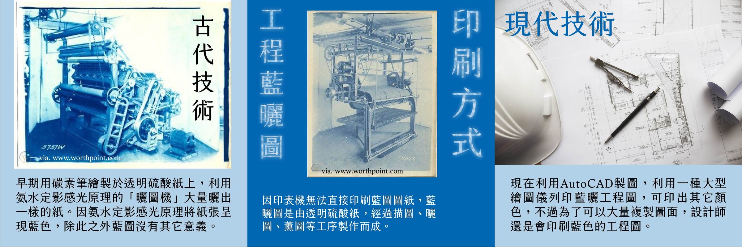 帶你看3種藍曬圖的應用方式!_古代技術、工程藍曬圖印刷方式、現代技術