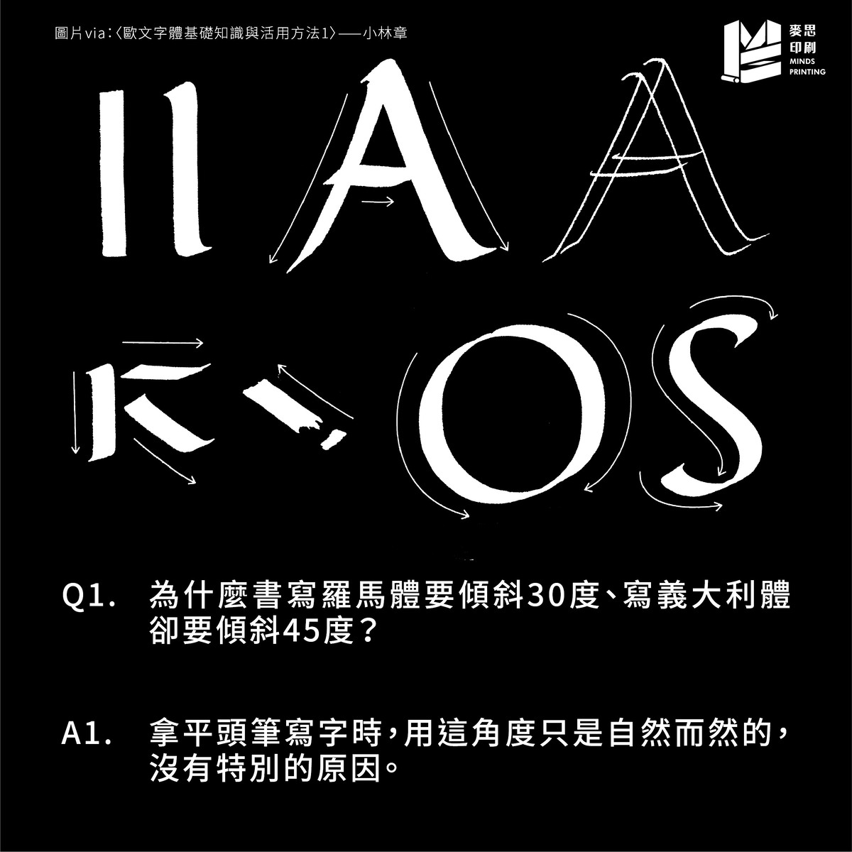 羅馬體與義大利體的差別在哪裡？－為什麼書寫羅馬體要傾斜30度、寫義大利體卻要傾斜45度？