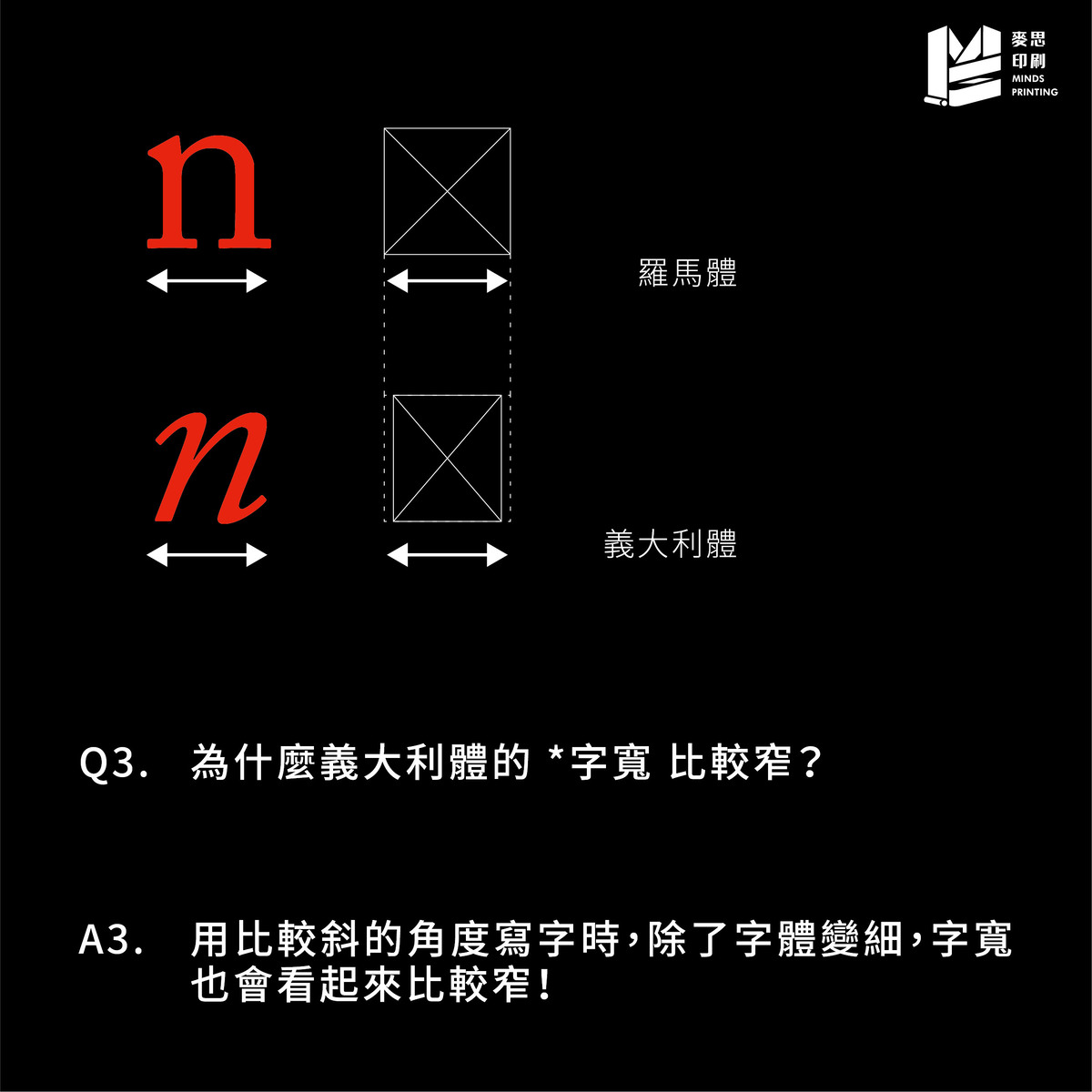 羅馬體與義大利體的差別在哪裡？－為什麼義大利體的字寬比較窄？