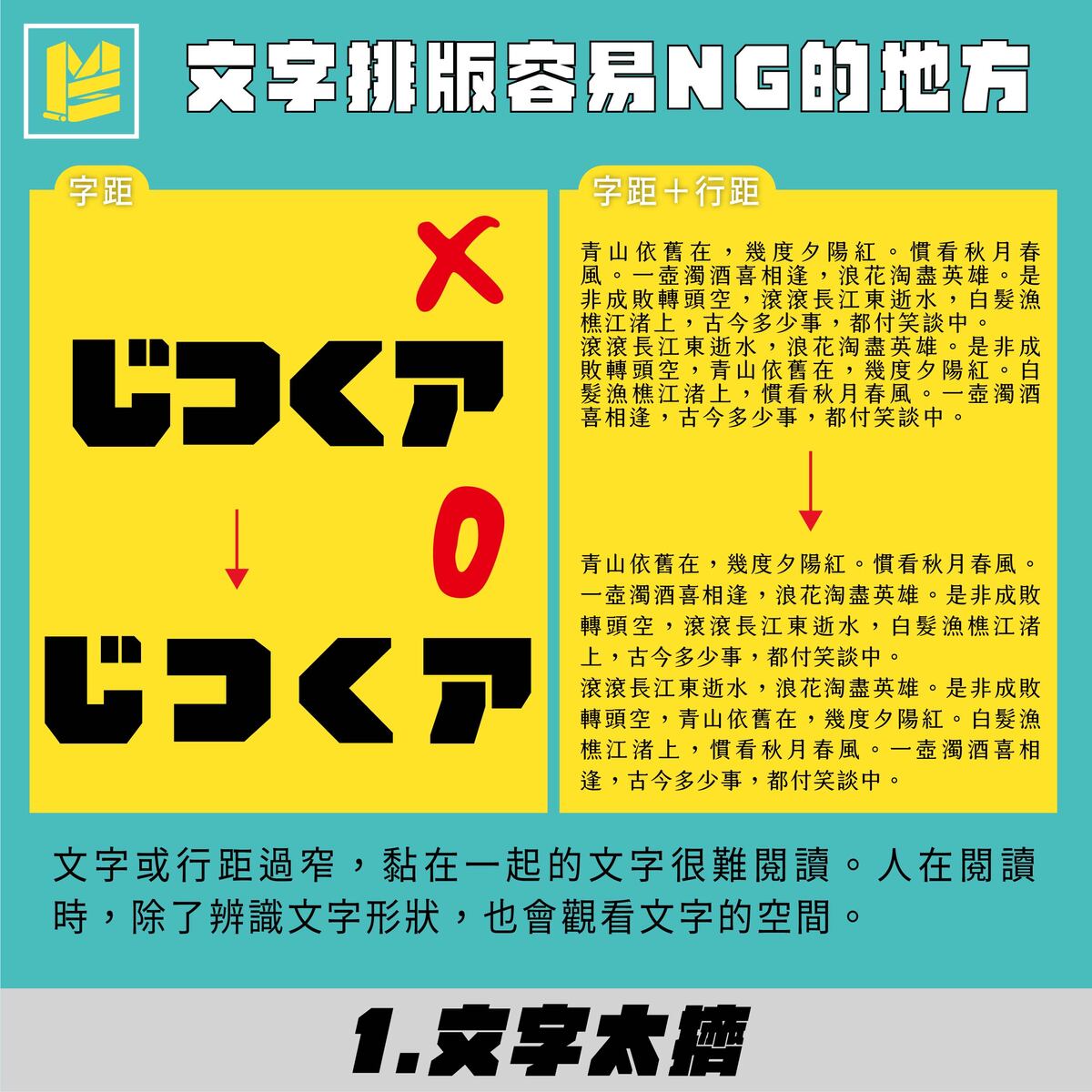 中、日、歐文排版如何不NG？－文字太擠