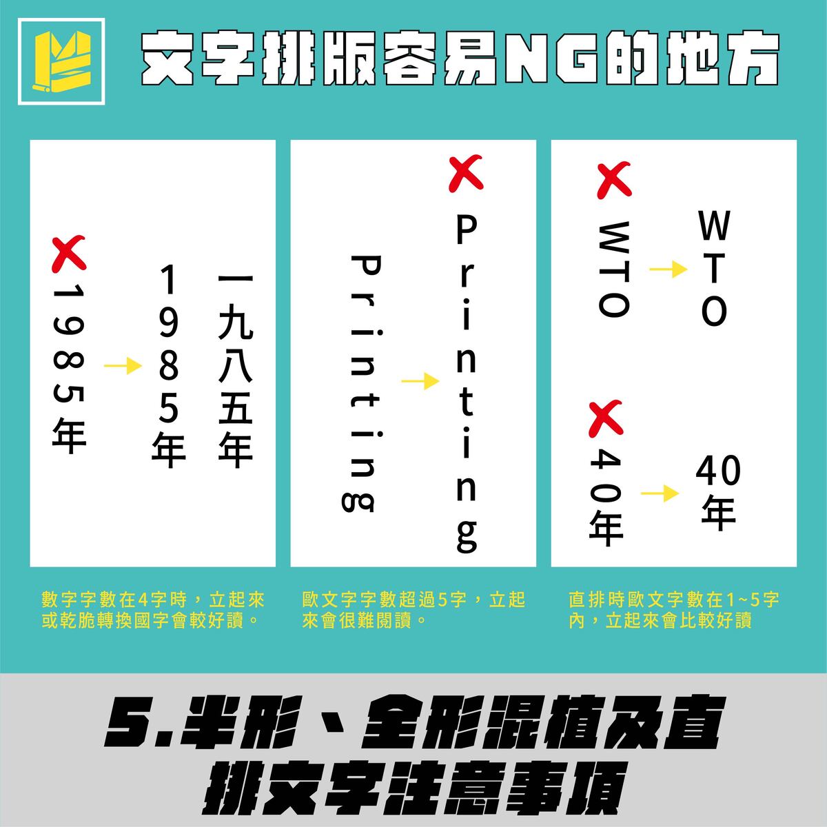 中、日、歐文排版如何不NG？－半形、全形混植及直排文字注意事項