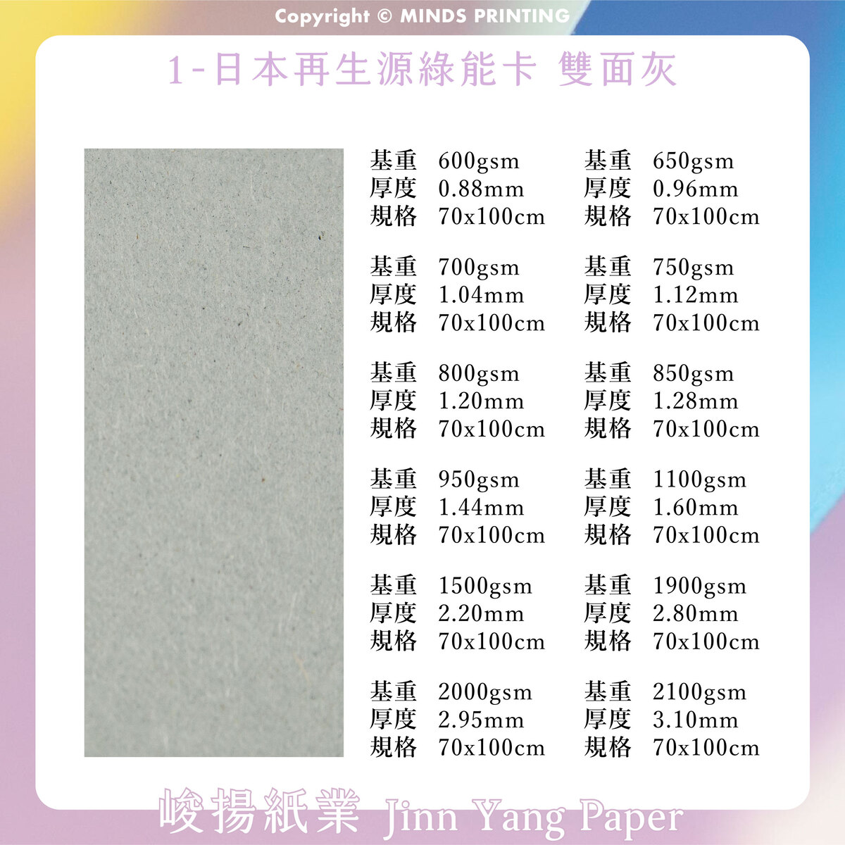 帶你認識5家紙廠的「100%環保再生紙」－峻揚紙業 日本再生源綠能卡 雙面灰