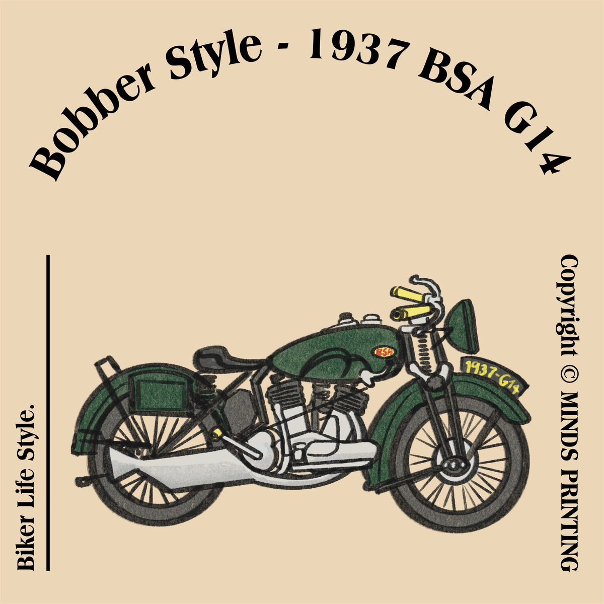 【2023 Vintage Motorcycle Calendar】-1937 BSA G14