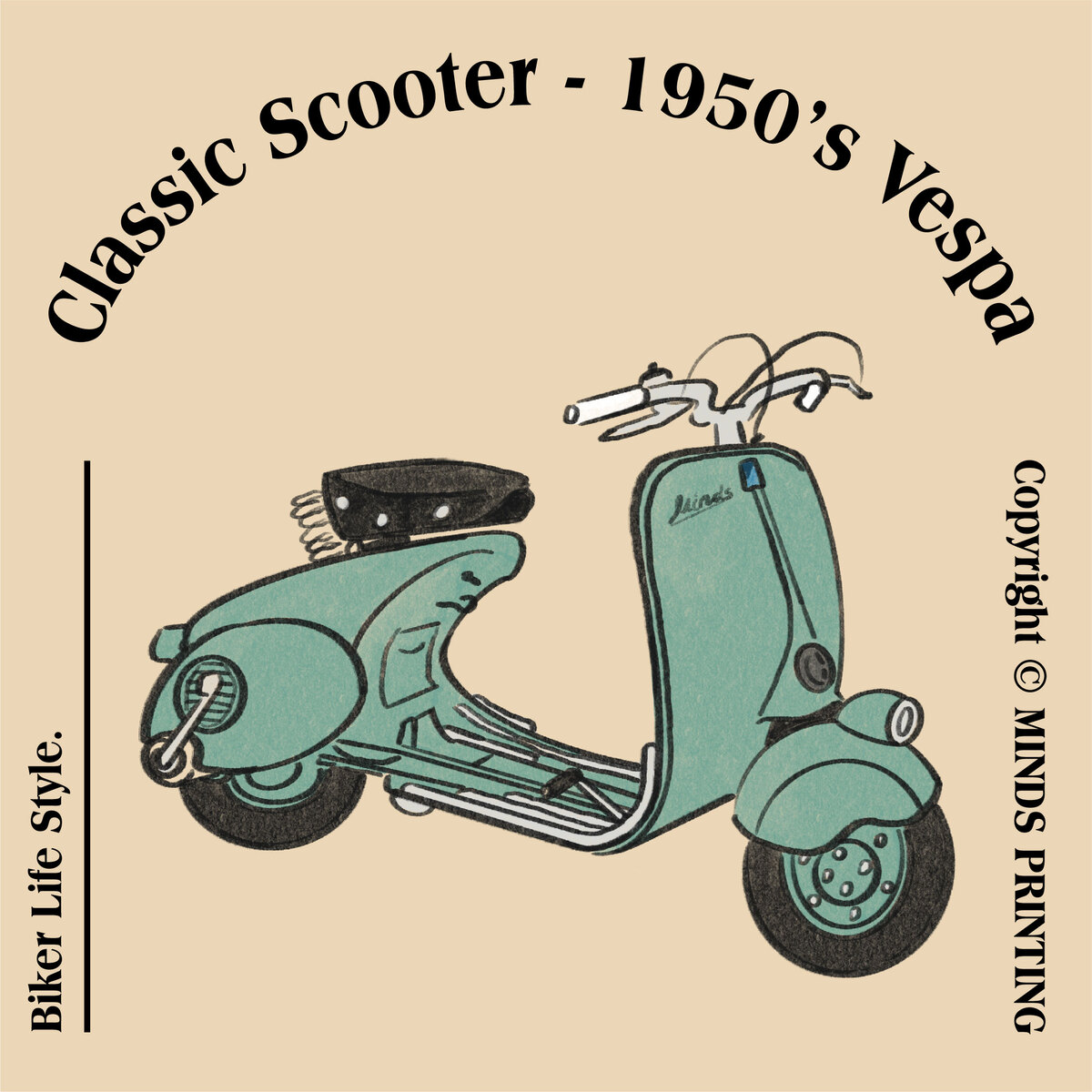 【2023 Vintage Motorcycle Calendar】-1950's Vespa