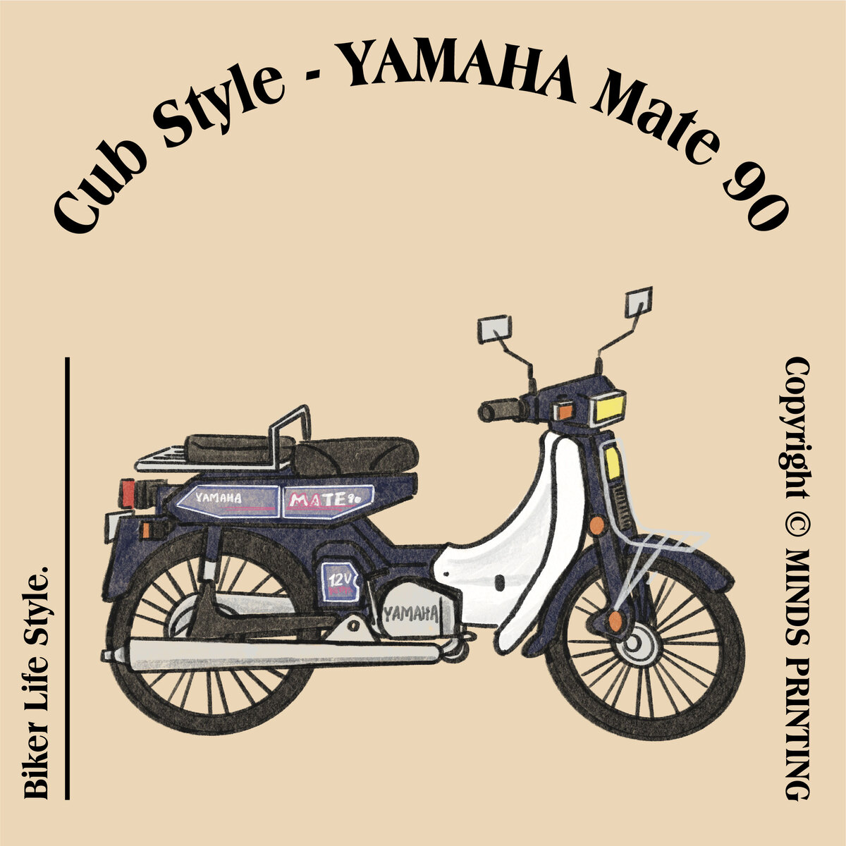 【2023 Vintage Motorcycle Calendar】-YAMAHA Mate90
