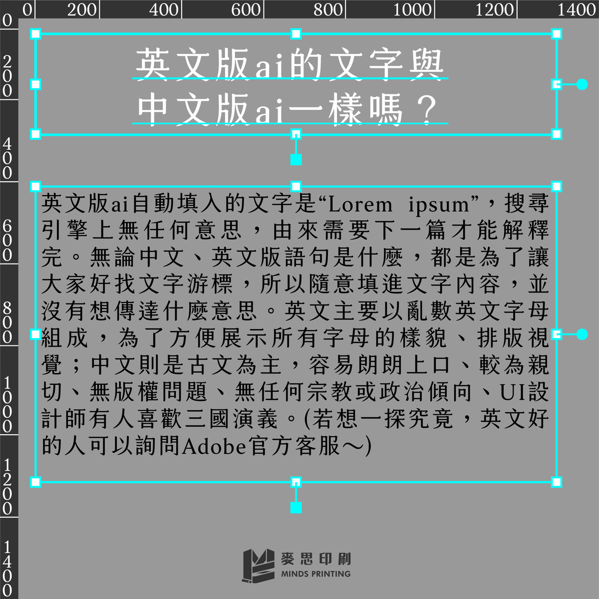 「滾滾長江東逝水」的冷知識-英文版ai的文字與中文版ai一樣嗎?