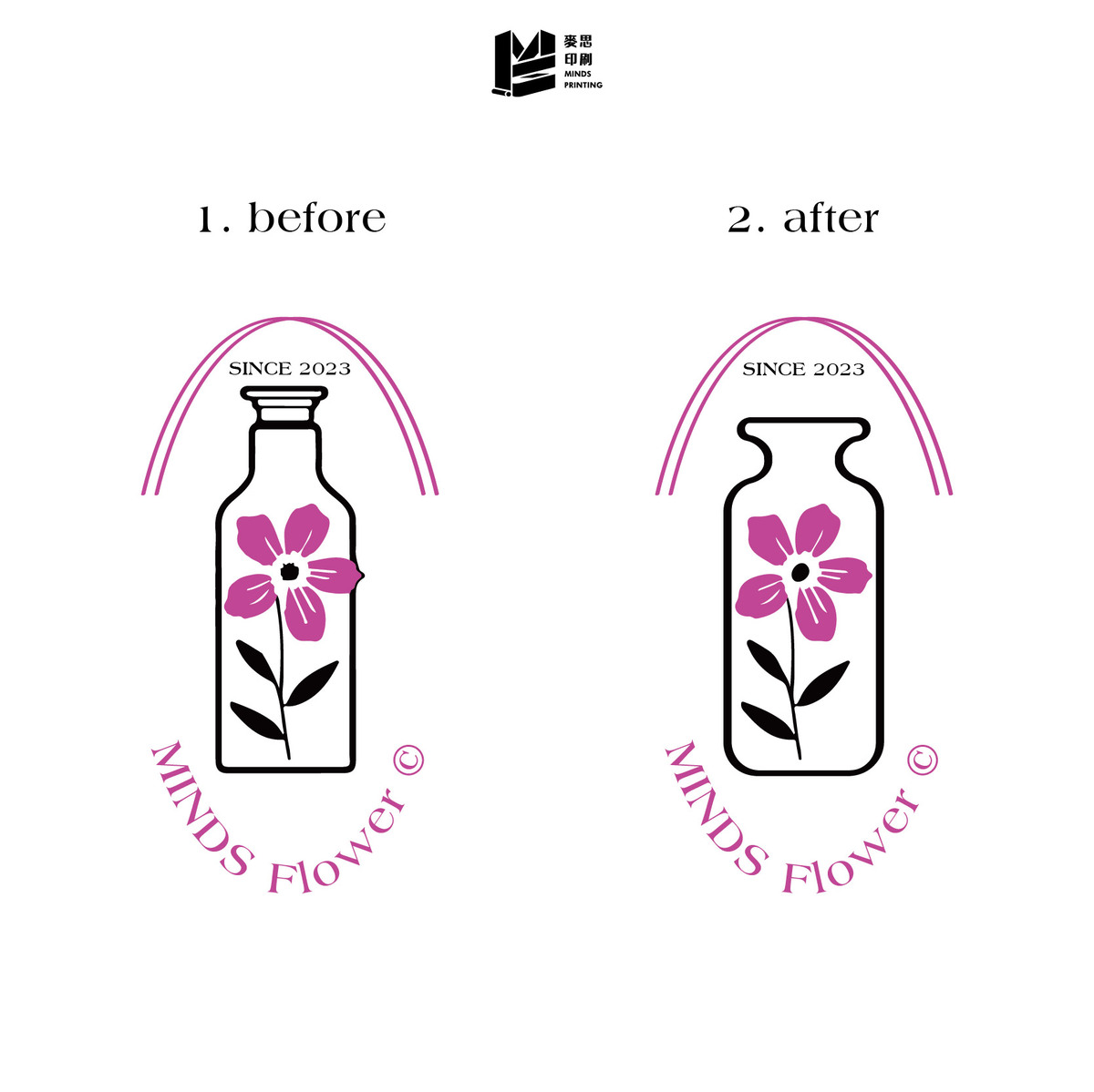【AI Logo】Flower logotype-before&after
