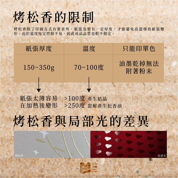 充滿文藝氣息的後加工技術：烤松香_烤松香的限制